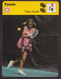 TRACY AUSTIN Tennis Player 1977 U.S. Open Photo 1978 SPORTSCASTER CARD #22-24