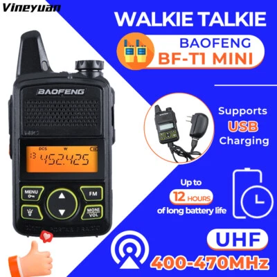 Baofeng BF-T1 Mini Two Way FM Ham Radio UHF 400-470MHz Walkie Talkie Long Range - Image 1 of 4