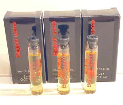 3x Biagiotti Uomo Hombres Muestra 0.07 OZ 2 ml Eau De Toilette Dab-On Splash Foto 1 de 2