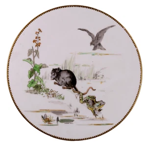 Aesops Fables Brown Westhead Moore The Frog Rat Plate Circa 1877 9th Feb - Picture 1 of 7