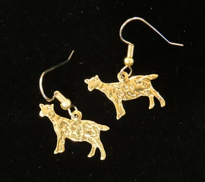 Billy Goat Earrings 24 Karat Gold Plate Farm Animals Barn Yard - Imagen 1 de 12