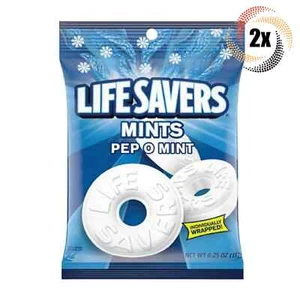 2x Bags Lifesavers Pep O Mint Candy Peg Bags - 6.25oz - Picture 1 of 2