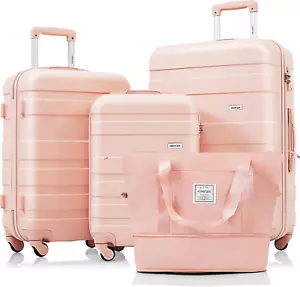 4 Pcs Expandable ABS Hardshell Luggage Spinner Wheel Suitcase TSA Lock Suit Case - Picture 1 of 12