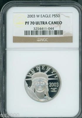 2003-W $50 PLATINUM STATUE LIBERTY 1/2 Oz. NGC PF70 PROOF PR70 - Image 1 of 2