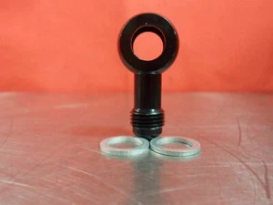 RUSSELL 640923 BLACK ALUMINUM Banjo w/- 6 AN Male Flare w/ Fuel Pressure Damper - Bild 1 von 4