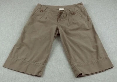 Volcom Stone Shorts Womens 3 Brown Pleated Button Front Skater Beach Outdoor - Image 1 of 4