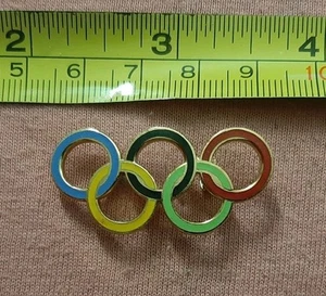 Vintage Olympische Ringe Emaille Jacke Anstecknadel Olympische Spiele 5 Ringe - Bild 1 von 4