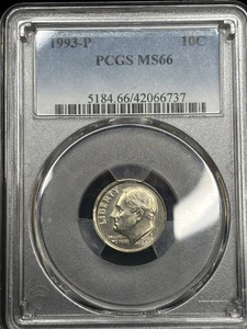 1993-P Roosevelt Dime – PCGS MS66 – Off-Center Mint Error – Beautiful Gem BU! - Picture 1 of 7