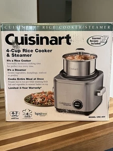 Cuisinart 4 Tassen Reiskocher Dampfgarer CRC-400 Silber Gebürstet Edelstahl Schön - Bild 1 von 10