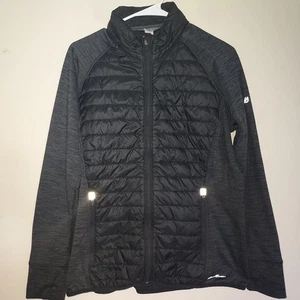 Eddie Bauer Damen Steppjacke XL Primaloft Hybrid versteckte Kapuze schwarz - Bild 1 von 10