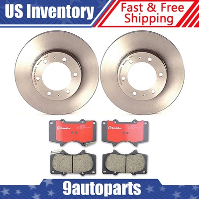 Front Brembo Brake Rotors & Ceramic Brake Pads Set For 2005-2015 Toyota Tacoma - Image 1 of 4