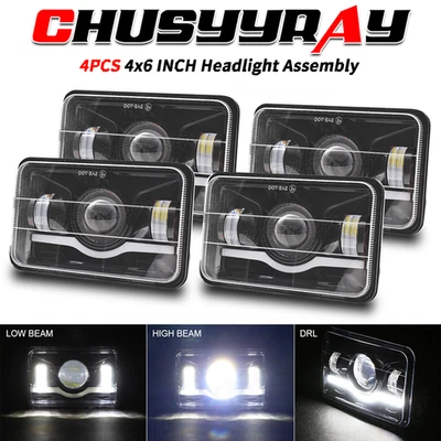 Faros LED Fit Chevrolet K10 K20 K30 1981 1982 1983 1984 1985 1986 4 piezas 4x6" Foto 1 de 4