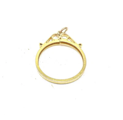 9ct Gold 1/2 Sovereign Mount Scroll Top Plain Pendant Yellow Gold with gift box - Image 1 of 4