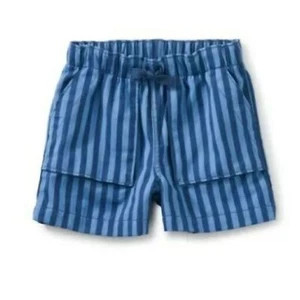 Tea Collection Girls Striped Woven Camp Shorts 7 Blue - Picture 1 of 8