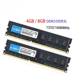 RAM DDR3 DDR3L 8GB 4GB DIMM for Desktop 1600 1333 Memoria 1.35V 1.5V PC3 - Black - Picture 1 of 11