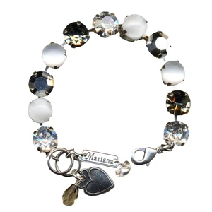 Mariana Bracelet Timeless Clear, White Opal, Foil & Black Diamond Austrian Cr... - Picture 1 of 3