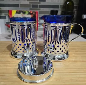 Vintage Avon Royal Sapphire Creamer & Sugar Bowl Set 2003 De Cadeaux Collection - Picture 1 of 8