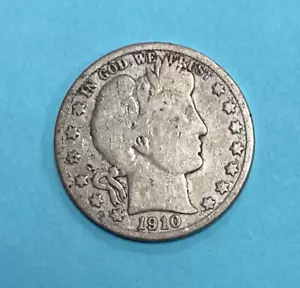Mezzo dollaro da barbiere 1910 S ~ vecchia moneta d'argento degli Stati Uniti - Foto 1 di 5