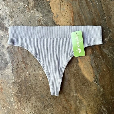 HONEYDEW Intimates Ribbed Thong Panties NWT Women’s Size Medium Blue - Image 1 of 4