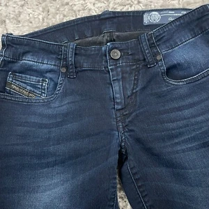 Diesel Grupee-S-Ne Jeans Size 27x28 Low Rise Super Skinny Dark Wash Stretch $248 - Picture 1 of 15