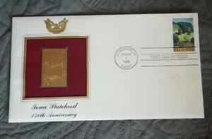 Réplica dorada de 22 kt edición 32c de IOWA STATEHOOD 1996 FDC #3088 aniversario - Imagen 1 de 2