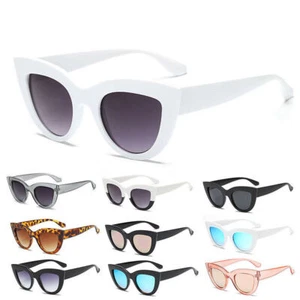 News Women Fashion Cat Eye Sunglasses Oversized Retro Designer Eyewear Shades - Picture 1 of 21