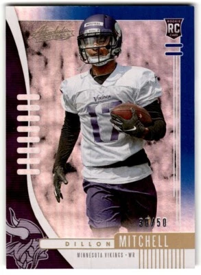 2019 Panini Absolute Spectrum Blue Dillon Mitchell Rookie /50 #171 Minnesota - Image 1 of 2