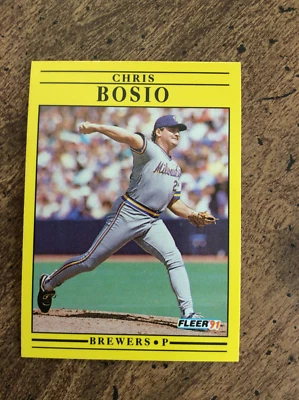 1991 Fleer #576 Chris Bosio, Brewers    nm  ib - Image 1 of 2