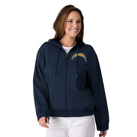 NFL Los Angeles Chargers Officially Licensed Women's Full Zip Hoodie G-III Navy Cover