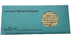 Lees letzter Wille und Testament auf antikem Pergamentpapier - Bild 1 von 2