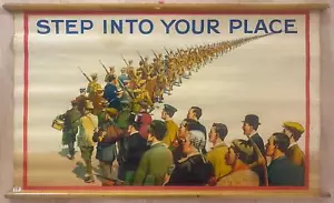 1915 Step Into Your Place British Army Recruiting Poster WWI Antique Original - Picture 1 of 4