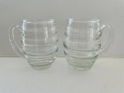 Tazas de jarra de cerveza sopladas a mano de cristal de colmena - Juego de 2 Foto 1 de 4