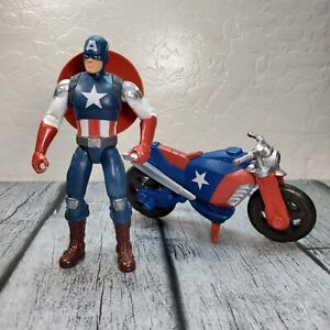 2016 Hasbro Marvel Avengers Captain America Action Figure Motorcycle Shield 6" 