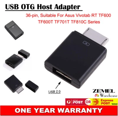 USB OTG HOST KIT Adapter 36-pin For ASUS Vivotab RT TF600 TF600T TF701T TF810C - Image 1 of 4