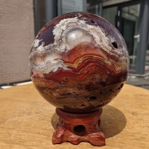 653g Natural Pulido México Bandas Ágata Esfera Cuarzo Cristal Bola Curación - Imagen 1 de 15