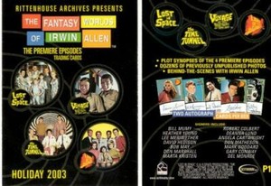 RITTENHOUSE- THE FANTASY WORLDS OF IRWIN ALLEN PROMO SELL SHEET & PROMO CARD P1