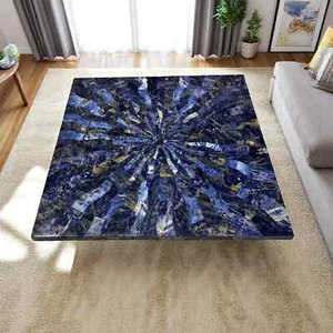 Handgefertigter 24" Sodalith Tisch | Blauer Edelstein Kaffee Konsole Platte | Interieur Akzent - Bild 1 von 7