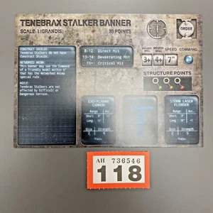 TENEBRAX STALKER BANNER DATASHEET DATA CARD LEGIONS IMPERIALIS EPIC - Picture 1 of 1