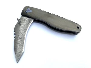Plane Zirconium Integral Folding Knife Timascus Mokuti Pocket Clip - Premium EDC - Picture 1 of 7