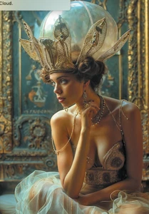ATC ACEO ART NOUVEAU COURTISANE SEXY - LIMITED EDITION ARTIST TRADING CARD - Photo 1/1