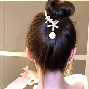 Garras de pinza de pelo náutica cola de caballo estrás perlas boda de verano - Imagen 1 de 3