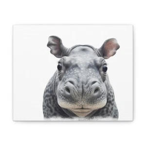 Decorazione asilo nido ippopotamo, arte da parete, tela animale bambino per asilo nido,  - Foto 1 di 8