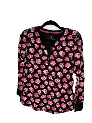 Betsey Johnson Rose Size Small Black Long Sleeve Sleep Shirt Never Worn  - Image 1 of 3
