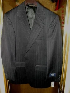 Brand New Botany 500 Couture Black Pinstripe Single Breasted Suit 38 x 32 - Picture 1 of 6