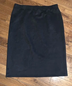 SLINKY BRAND WOMEN'S SKIRT SIZE 2X BLACK Pull On No Slit Modest MIDI Velvet Feel - Picture 1 of 3