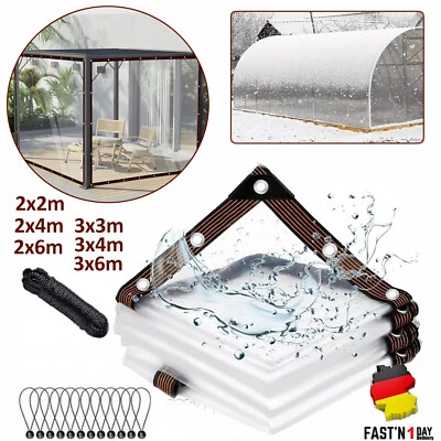 MARKENLOS Abdeckplane Transparente mit Ösen Durchsichtige Plane Wasserdicht Fensterplane