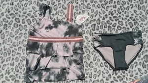 Girls justice tie dye sparkle one shoulder tiered tankini size 7 brand new - Picture 1 of 6