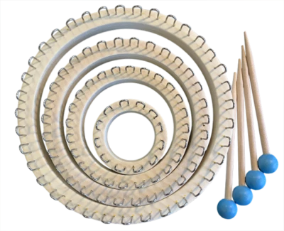 SUNNYSUE Strickringe 4 Größen 8Teile Handarbeiten Kinder Basteln Stricken Nadel