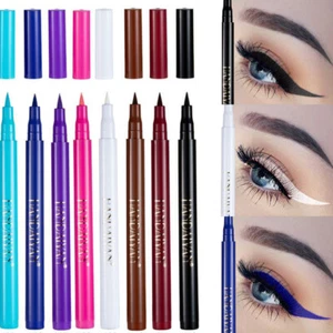 Liquid Eyeliner Pen Waterproof Matte Long Lasting 12 Colors Liquid Smooth - Picture 1 of 25