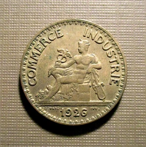 FRANCE - 1926 2 FRANCS -CHAMBERS OF COMMERCE-NICE 1926 KEY DATE - KM#877 MGH - Picture 1 of 3